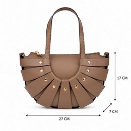 Leather Handbag with Original Design and Studs 58054