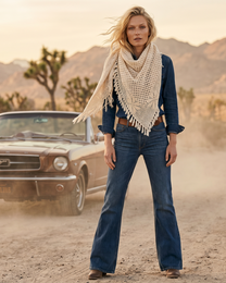 Cashmere scarf Quito hand crocheted triangle