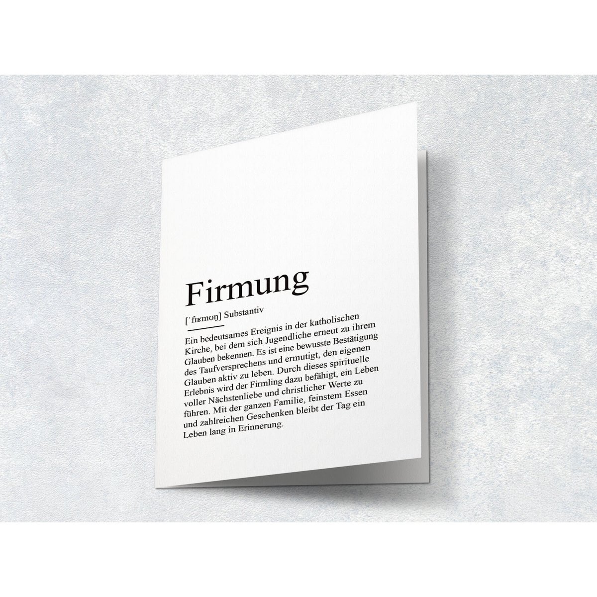 Definition "Firmung" Grußkarte