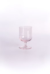  Set of 6 pink wine glasses, Lea design, made of glass.