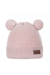 Czapka dziecięca TEDDY - 100% wełna merino - różowy