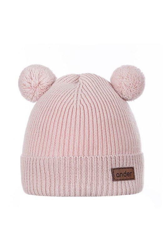 Czapka dziecięca TEDDY - 100% wełna merino - różowy