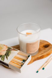 PALO SANTO Vibe lys - klart glas med trævæge