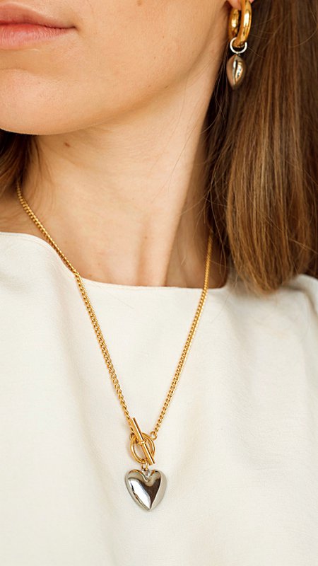 Champ - Heart Earrings and Necklace Set