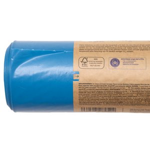 Recycled Heavy-Duty Garbage Bags 120l, 70 µm, blue