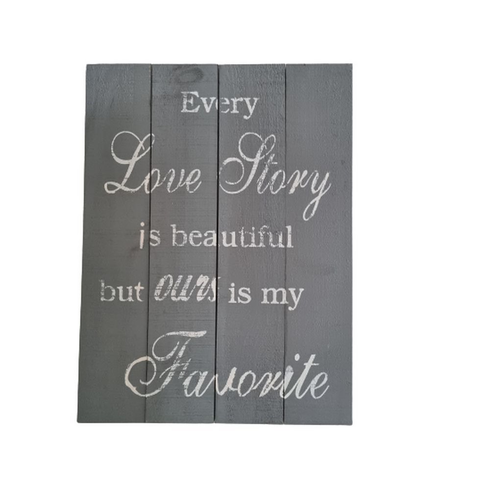 Houten bord "Love Story"