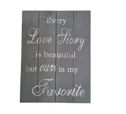 Panneau en bois "Histoire d'amour"