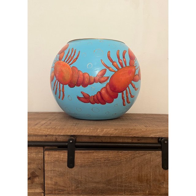 Handbemalte Vase Hummer