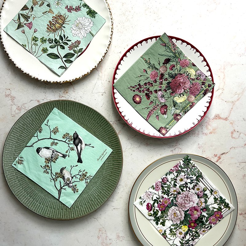 Napkins - Rose Flower Garden JL - FSC paper - Made in Europe