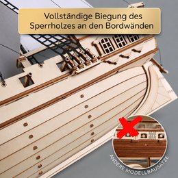 Brigg aus Holz zum Bauen Eisberg – 3D-Holzpuzzle 311 Teile, Schiffsmodell mit Segeln und Takelage, Modellbausatz ab 12 Jahren