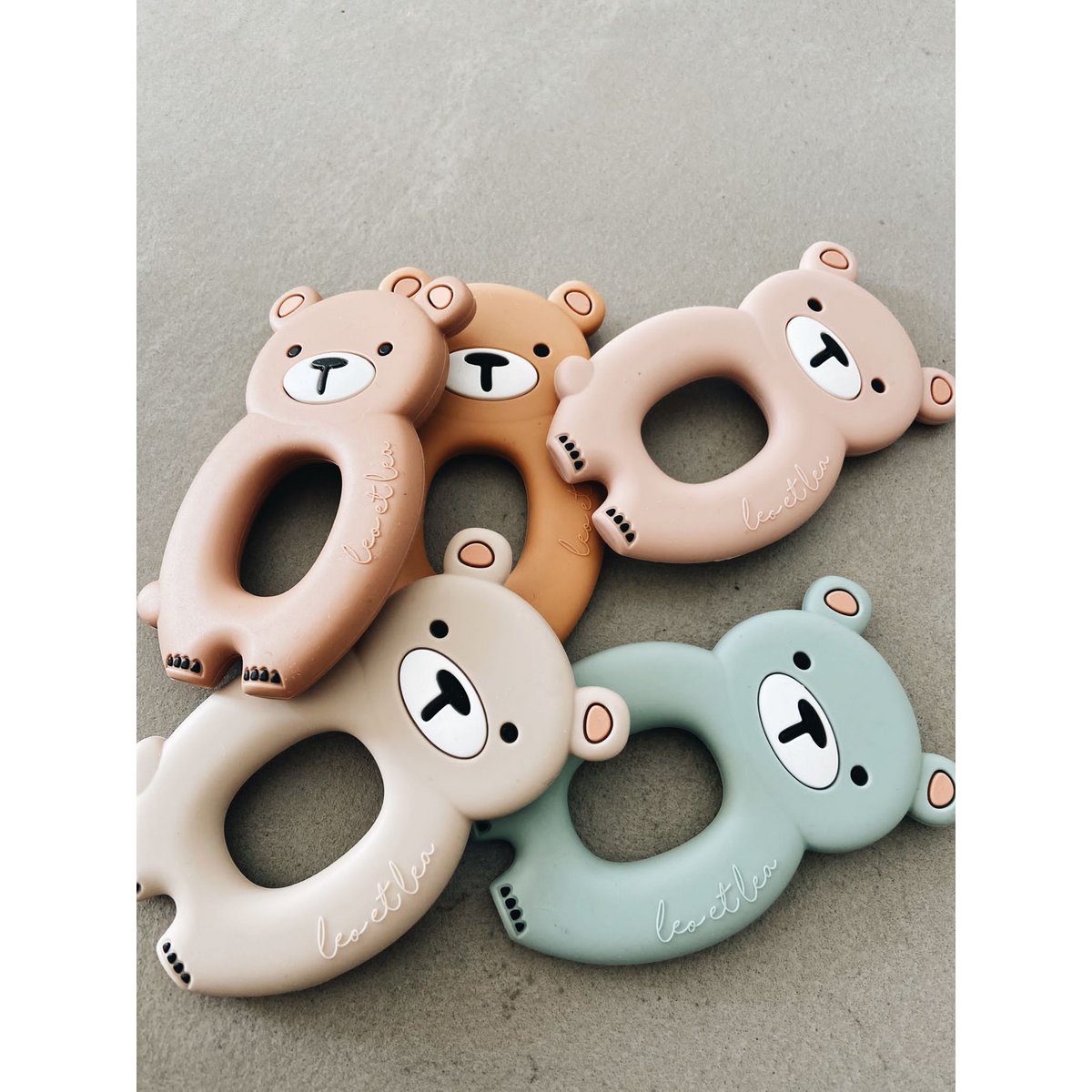 Big Bear Beißring, Leo et Lea, Montessori, Hochet de Dentition, verschiedene Farben