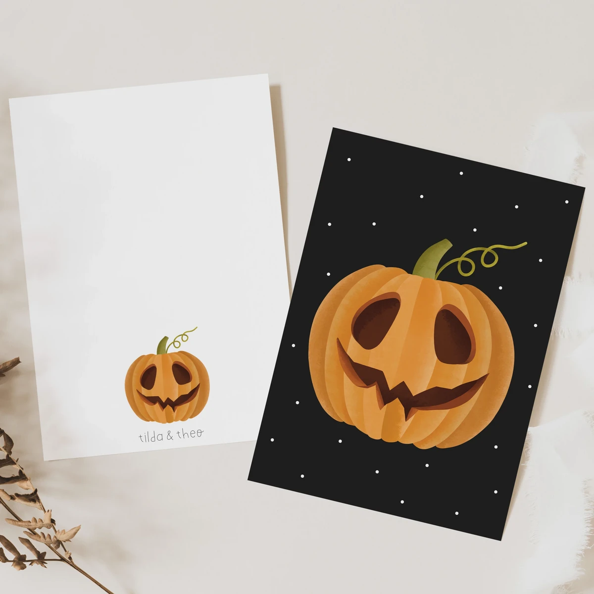 Briefkaart Pompoen Halloween - Snijdende Pompoen De Herfst van het Gezicht van de pompoen