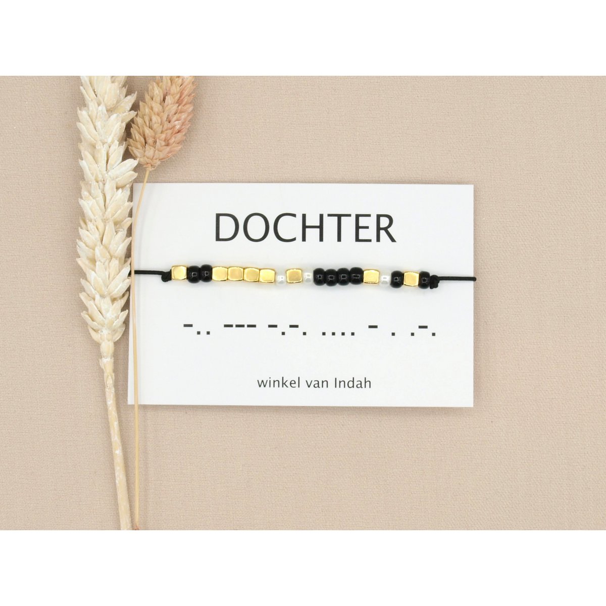 Morse code armband Dochter (zilver,rosé goud,goud)