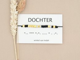 Morse code armband Dochter (zilver,rosé goud,goud)