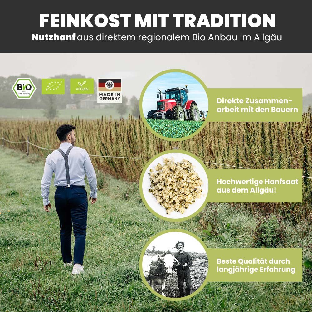 SANUUS Semi di canapa biologici dell'Allgäu pelati da semi di canapa tostati 250g