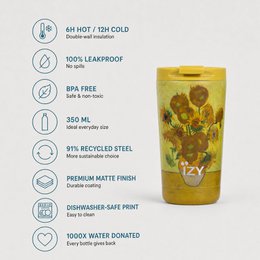Izy Thermos krus - solsikker - 350 ml to -cooleret kaffekrus