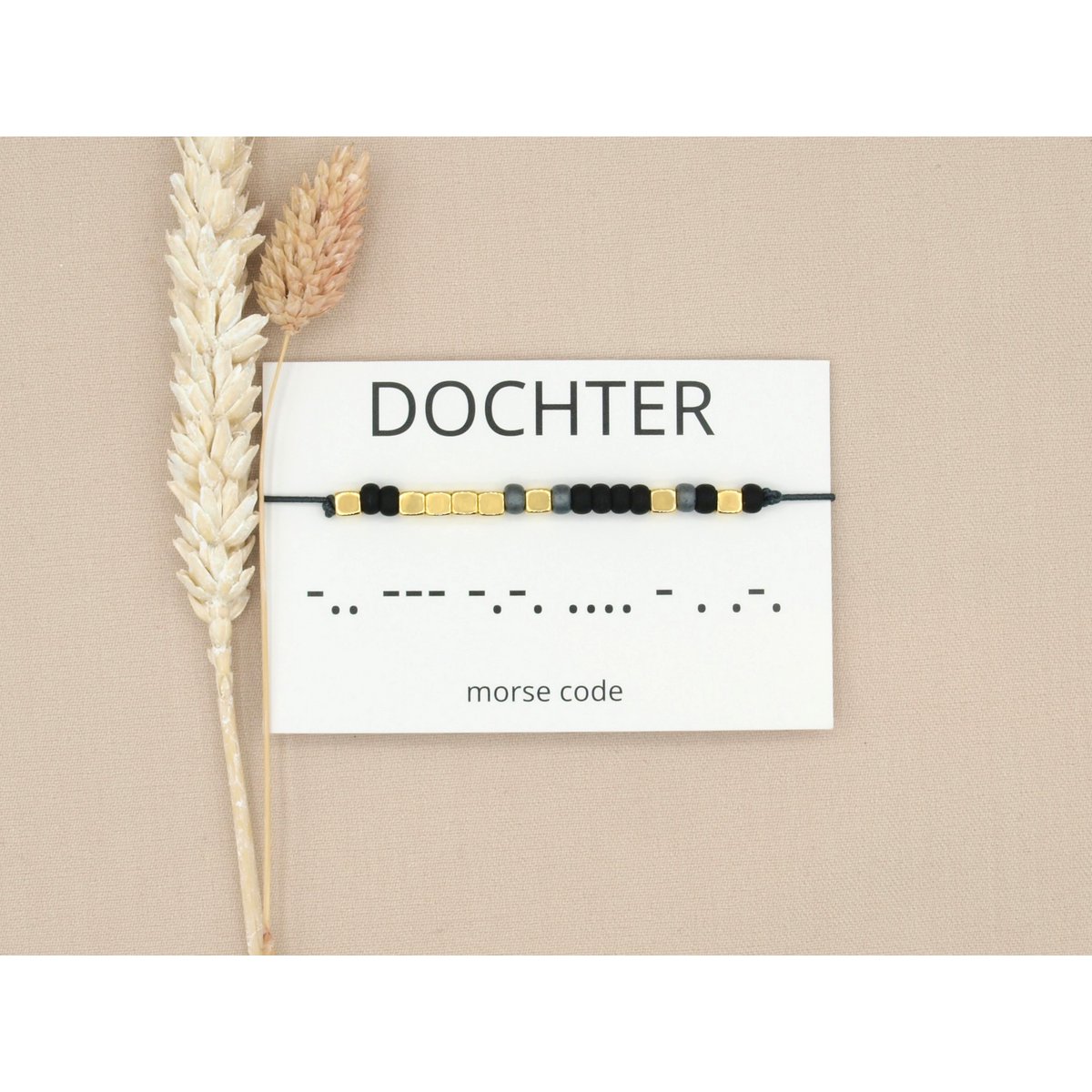 Morse code armband Dochter (zilver,rosé goud,goud)