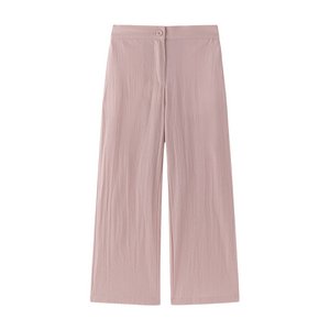 Girl's dress pants 7-12A pink linen with pockets KGV96846