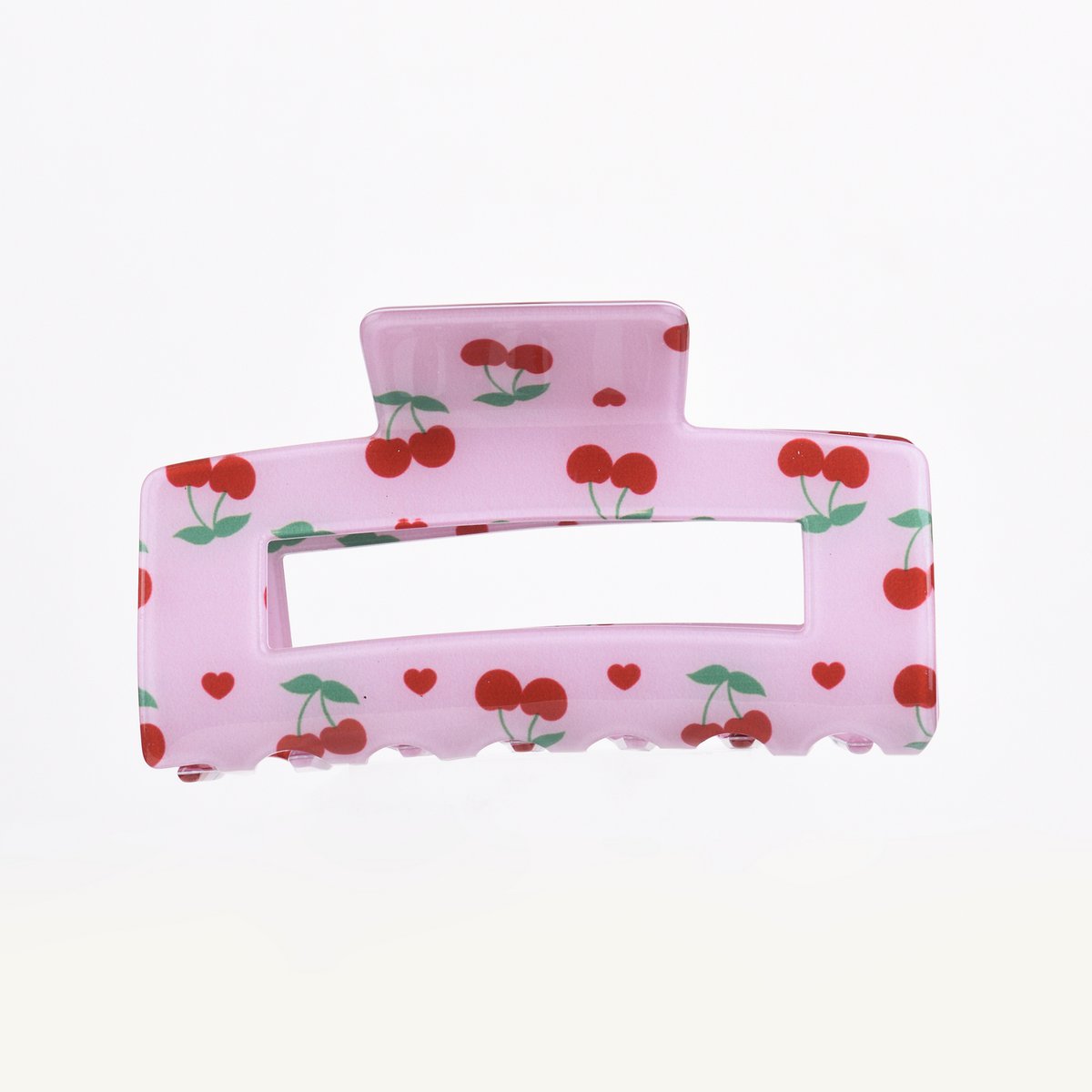 HAIR CLIP – PINK CHERRY PATTERN