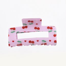 HAIR CLIP – PINK CHERRY PATTERN