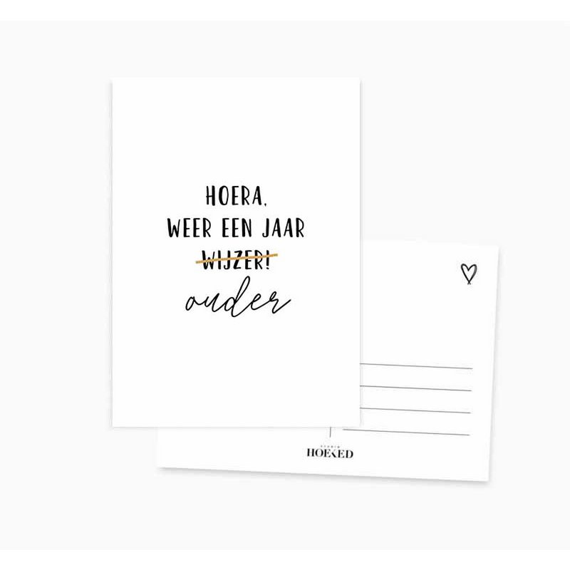 Ansichtkaart || Weer een jaar wijzer/ouder