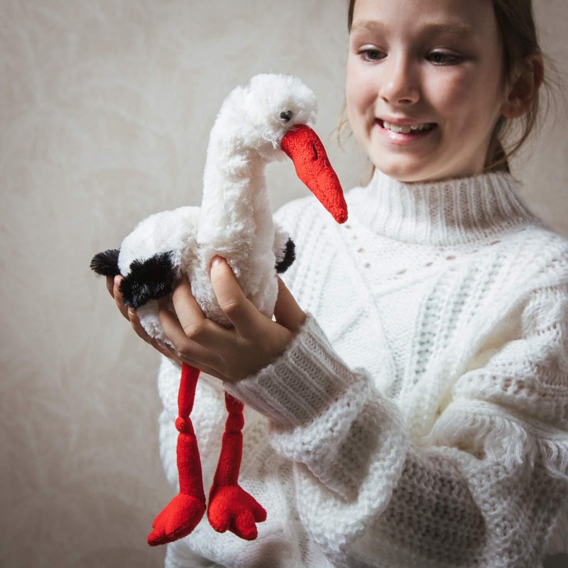 Cicogna di peluche Marius - animale di pezza