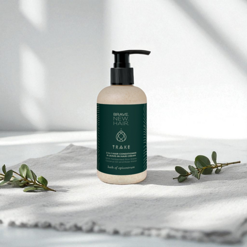 Trackbio -2 -IN -1 -Haarkonditionierer & Urlaubscreme - mit fermentiertem Reiswasser, Kokosnussöl und Rosenwasser