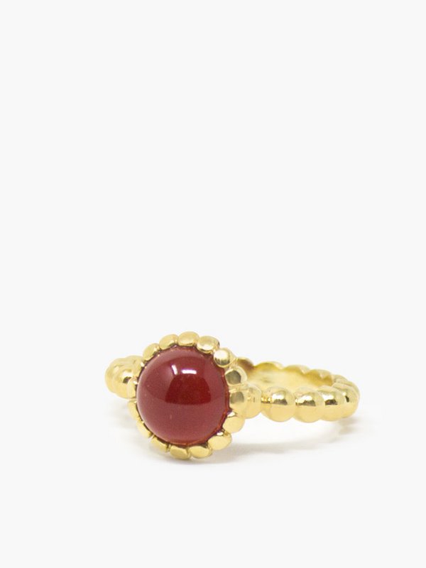 Anillo apilable de cornalina chapado en oro