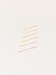 Set van 6 zoutlepel in wit parelmoer