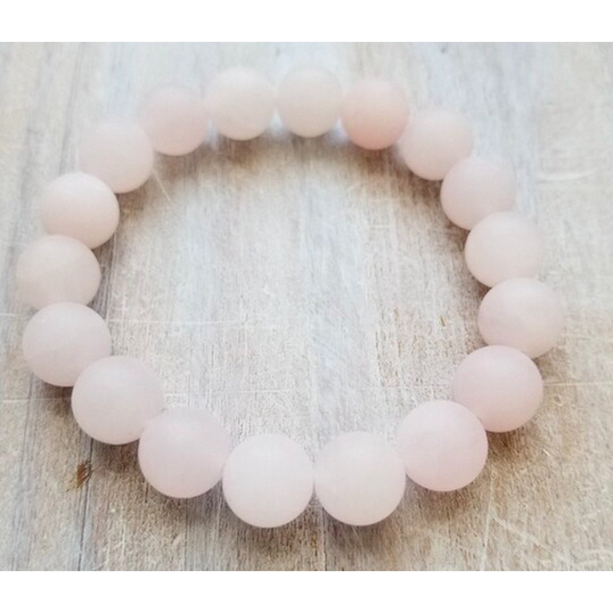 Roches Sattva | INCONDITIONNEL | Bracelet de guérison en cristal givré de quartz rose 8mm Mala