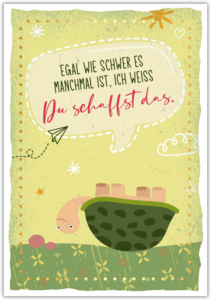 Postcard Happy Words "No matter how difficult..."