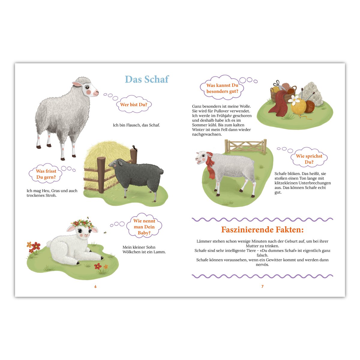 Livre de connaissances "WiBuKi" pour enfants : Les animaux de la ferme - plein de choses sur les animaux qui vivent à la ferme - pour les enfants à partir de 3 ans