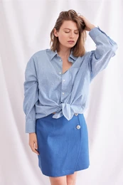 Falda de cartera azul