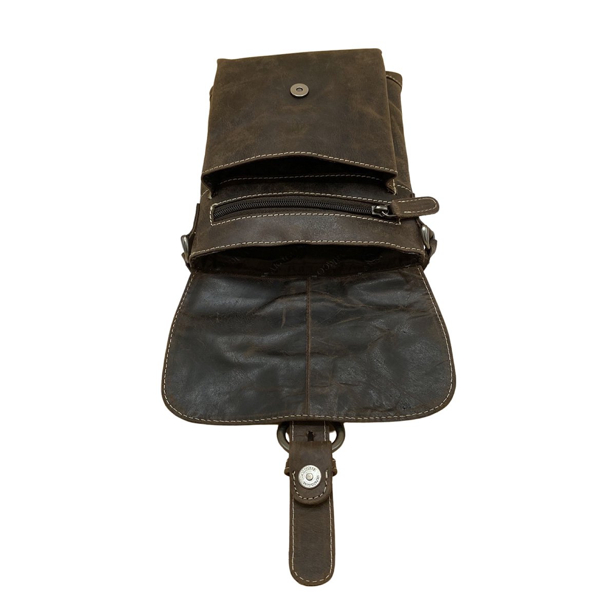 Læder skuldertaske Crossbody taske lavet i 3 farver buffalo læder - Kompakt taske ægte læder