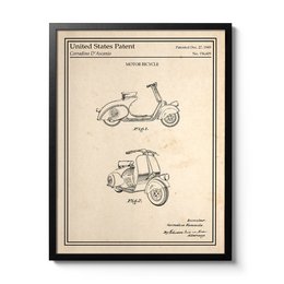 Affiche brevet Scooter Vespa