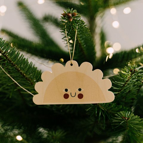 Christmas or Hanukkah funny foodie dumpling ornament