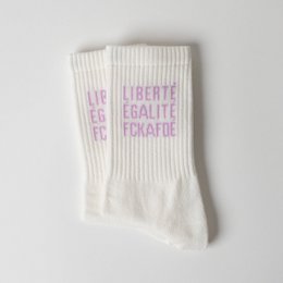 FCKAFDÉ Statement sokker - creme & lavendel