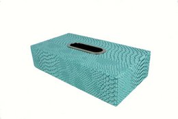 Caja de toallas Takerk Reptil de cuero sintético Turquesa Cosmética Cajita