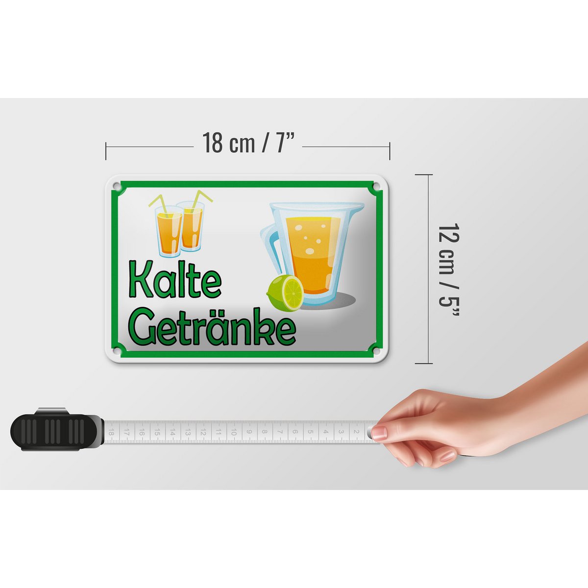 Tin sign notice 18x12cm cold drinks sale decoration
