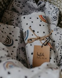 Muslin cloth organic cotton 120x120cm • Rainbow