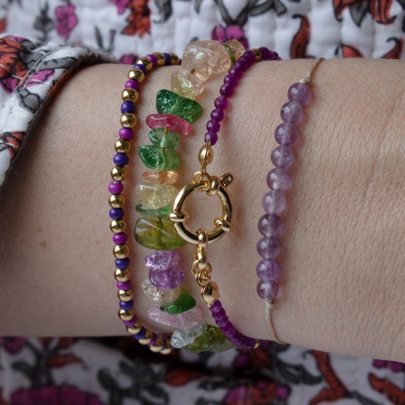 Bracelet | Chipstones | stainless steel gold