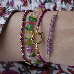 Bracelet | Chipstones | stainless steel gold
