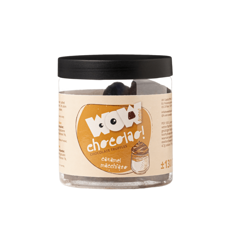 Karamell Macchiato Schokoladentrüffel Geschenkglas 130g | Kaffeeschokolade