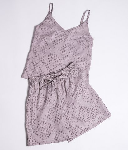 Two piece set Mesh Almond (blouse+shorts)