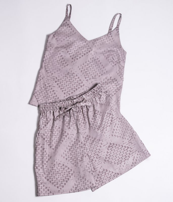Conjunto dos piezas Mesh Almond (blusa+short)