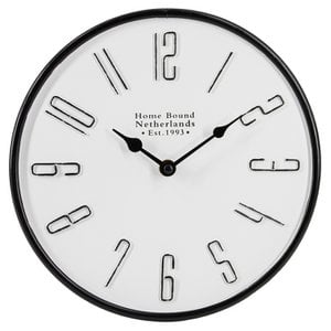 Standuhr aus Metall weiß