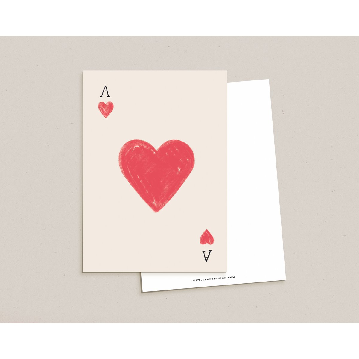 Postkarte / Herz Ass
