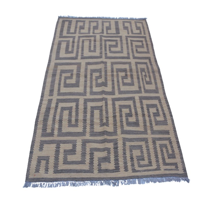 Moderne mørkegrå Kilim tæppe