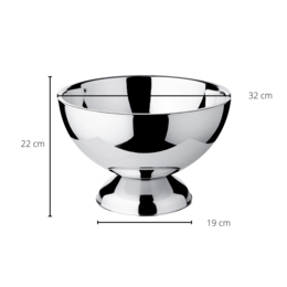 EDZARD champagne cooler bottle cooler wine cooler Cadiz, high-gloss polished stainless steel, double-walled, ø 32 cm