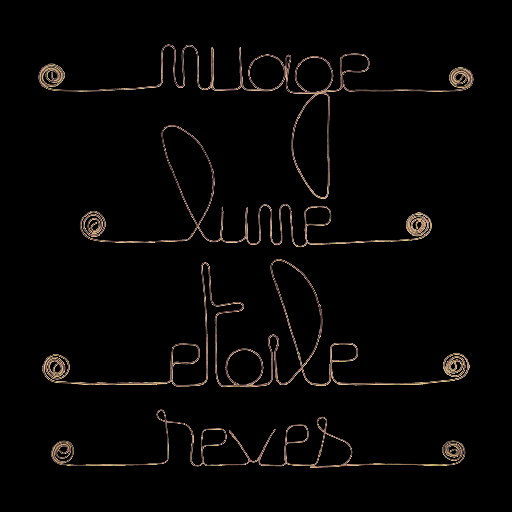 Lot of little wire words - NIGHT: Star, Moon, Cloud, Dreams Copy